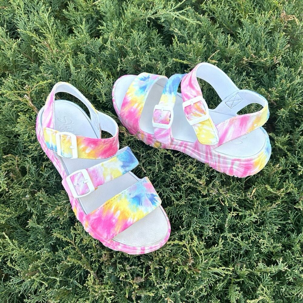 Skechers Women's Cali‎ Gear D'Lite 2.0 Molded 3-Strap Luxe Foam Sandals Size 10